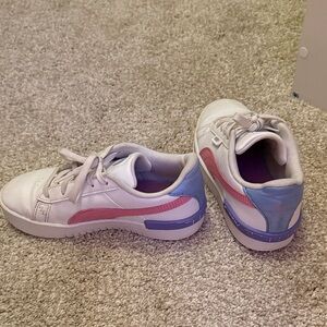 Puma Sneakers in White with Pink and Blue Highlights